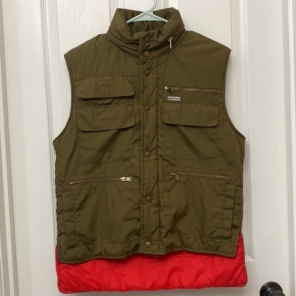 Windbreaker Brand | Vintage 90s Olive Green Utility Vest Small - Picture 4 of 10